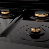 ZLINE Autograph Edition 48" Porcelain Rangetop with 7 Gas Burners in Black Stainless Steel