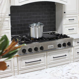 ZLINE Autograph Edition 48" Porcelain Rangetop with 7 Gas Burners in DuraSnow Stainless Steel