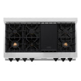 ZLINE Autograph Edition 48" Porcelain Rangetop with 7 Gas Burners in Stainless Steel