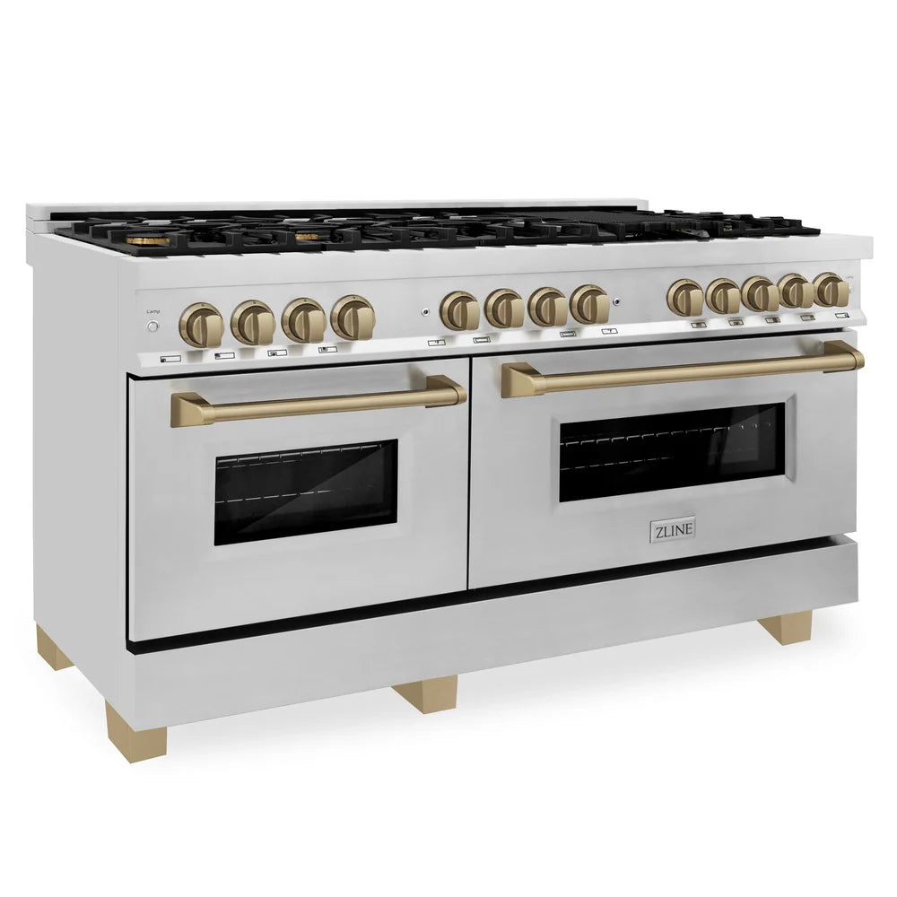 ZLINE Autograph Edition 60" 7.4 cu. ft. Dual Fuel Range with Gas Stove and Electric Oven in Stainless Steel