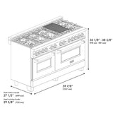 ZLINE Autograph Edition 60" 7.4 cu. ft. Dual Fuel Range with Gas Stove and Electric Oven in Stainless Steel