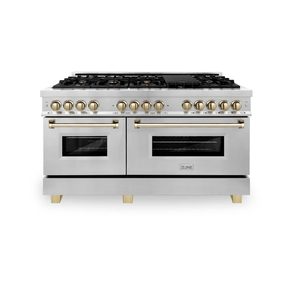 ZLINE Autograph Edition 60" 7.4 cu. ft. Dual Fuel Range with Gas Stove and Electric Oven in Stainless Steel