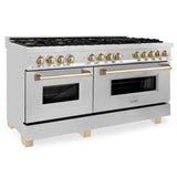 ZLINE Autograph Edition 60" 7.4 cu. ft. Dual Fuel Range with Gas Stove and Electric Oven in Stainless Steel