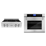 ZLINE Kitchen Package with 30" Stainless Steel Rangetop and 30" Single Wall Oven