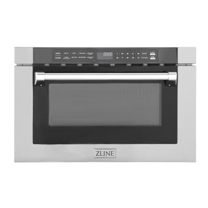 ZLINE 24 In. 1.2 cu. ft. Built-in Microwave Drawer with a Traditional Handle in Stainless Steel, MWD-1-H