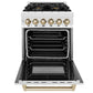 ZLINE Autograph 24" 2.8 cu. ft. Dual Fuel Range in Stainless Steel with Gold Accents, RAZ-24-G