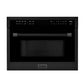 ZLINE Appliance Package - 36 in. Gas Range, Range Hood, Microwave Oven - Black Stainless Steel, 3KP-RBGRH36-MO