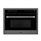 ZLINE Appliance Package - 30 In. Gas Range with Brass Burners, Microwave Oven, Range Hood in Black Stainless Steel, 3KP-SGRBRHMWO-30