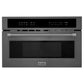 ZLINE 4-Piece Appliance Package - 30 In. Rangetop, Wall Oven, Refrigerator, and Microwave Oven in Black Stainless Steel, 4KPR-RTB30-MWAWS