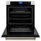 ZLINE Autograph Bronze Package - 48" Rangetop, 48" Range Hood, Dishwasher, Refrigerator, Microwave Drawer, Wall Oven