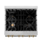 ZLINE Autograph 30" 4.0 cu. ft. Dual Fuel Range in Stainless Steel with Bronze Accents, RAZ-30-CB