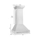 ZLINE 30" Satin Stainless Steel Wall Mount Range Hood with Stainless Steel Handle, 8654SNX-30