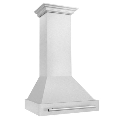 ZLINE 30" Satin Stainless Steel Wall Mount Range Hood with Stainless Steel Handle, 8654SNX-30