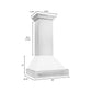 ZLINE 30" Satin Stainless Steel Wall Mount Range Hood with White Matte Shell and Stainless Steel Handle, 8654SNX-WM-30