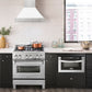 ZLINE 30" Satin Stainless Steel Wall Mount Range Hood with White Matte Shell and Stainless Steel Handle, 8654SNX-WM-30