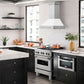 ZLINE 30" Satin Stainless Steel Wall Mount Range Hood with White Matte Shell and Stainless Steel Handle, 8654SNX-WM-30