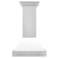 ZLINE 30 In. Stainless Steel Range Hood with White Matte Shell, 8654STX-WM-30