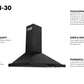 ZLINE Package - 30" Rangetop, Range Hood, Refrigerator, Double Wall Oven in Black Stainless