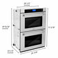 ZLINE Appliance Package - 36 In. Rangetop, Range Hood, Refrigerator with Water and Ice Dispenser and Double Wall Oven, 4KPRW-RTRH36-AWD