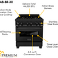 ZLINE Appliance Package - 30 in. Dual Fuel Range, Range Hood, Microwave Drawer, Refrigerator in Black Stainless, 4KPR-RABRH30-MW
