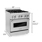 ZLINE Appliance Package - 30 In. Dual Fuel Range, Range Hood, Microwave Oven in Stainless Steel, 3KP-RARHMWO-30
