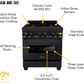 ZLINE Appliance Package - 30 In. Dual Fuel Range, Range Hood, Microwave Oven in Black Stainless Steel, 3KP-RABRHMWO-30