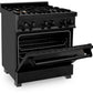 ZLINE Appliance Package - 30 In. Dual Fuel Range, Range Hood, Dishwasher in Black Stainless Steel, 3KP-RABRH30-DWV