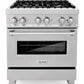 ZLINE Appliance Package - 30 In. Dual Fuel Range and Over the Range Microwave in DuraSnow® Stainless Steel, 2KP-RASOTRH30