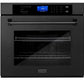 ZLINE 4-Piece Appliance Package - 30 In. Rangetop, Range Hood, Refrigerator, and Wall Oven in Black Stainless Steel, 4KPR-RTBRH30-AWS