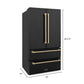 ZLINE Autograph Package - 48" Dual Fuel Range, Range Hood, Refrigerator, Microwave and Dishwasher in Black Stainless Steel with Bronze Accents