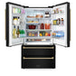 ZLINE Autograph Package - 48" Dual Fuel Range, Range Hood, Refrigerator, Dishwasher in Black Stainless, Bronze Accents