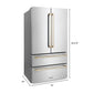 ZLINE Autograph Package - 36 In. Gas Range, Range Hood, Dishwasher, Refrigerator with Gold Accents, 4KAPR-RGRHDWM36-G