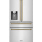 ZLINE Bronze Package - 36" Rangetop, 36" Range Hood, Dishwasher, Refrigerator, Microwave Drawer, Wall Oven