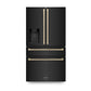 ZLINE Autograph Package - 48" Dual Fuel Range, Range Hood, Refrigerator with Water and Ice Dispenser, Microwave and Dishwasher in Black Stainless Steel with Bronze Accents