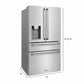 ZLINE Package - 36" Gas Rangetop, Range Hood, Refrigerator with Water and Ice Dispenser, Dishwasher, Wall Oven