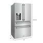 ZLINE Appliance Package - 48" Gas Range, Range Hood, 36" Refrigerator with Water/Ice Dispenser, 24" Microwave Drawer and Dishwasher in Stainless Steel