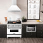 ZLINE 36" Satin Stainless Steel Wall Mount Range Hood with White Matte Shell and Stainless Steel Handle, 8654SNX-WM-36
