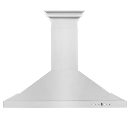 ZLINE 36 in. Convertible Vent Wall Mount Range Hood in Stainless Steel with Crown Molding, KBCRN-36