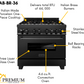 ZLINE Kitchen and Bath Appliance Package - 36 in. Dual Fuel Range, Range Hood, Microwave Drawer, Refrigerator in Black Stainless, 4KPR-RABRH36-MW