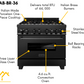 ZLINE Appliance Package - 36 In. Dual Fuel Range, Range Hood, Dishwasher in Black Stainless Steel, 3KP-RABRH36-DWV