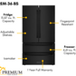 ZLINE Appliance Package - 36" Rangetop, Range Hood, Refrigerator, Dishwasher, Double Wall Oven in Black Stainless