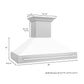 ZLINE 48" Satin Stainless Steel Wall Mount Range Hood with White Matte Shell and Stainless Steel Handle, 8654SNX-WM-48
