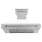 ZLINE 48" Satin Stainless Steel Wall Mount Range Hood with White Matte Shell and Stainless Steel Handle, 8654SNX-WM-48