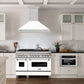 ZLINE 48" Satin Stainless Steel Wall Mount Range Hood with White Matte Shell and Stainless Steel Handle, 8654SNX-WM-48