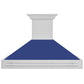ZLINE 48 In. Stainless Steel Range Hood with Blue Matte Shell and Stainless Steel Handle, 8654STX-BM-48
