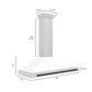 ZLINE Autograph 48" Convertible Satin Stainless Steel Wall Mount Range Hood with White Matte Shell and Matte Black Handle, KB4SNZ-WM48-MB