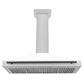 ZLINE Autograph 48" Convertible Satin Stainless Steel Wall Mount Range Hood with White Matte Shell and Matte Black Handle, KB4SNZ-WM48-MB