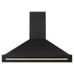 ZLINE Autograph Package - 48" Dual Fuel Range, Range Hood, Refrigerator, Microwave and Dishwasher in Black Stainless Steel with Gold Accents