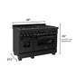ZLINE Appliance Package - 48 In. Dual Fuel Range, Range Hood, Dishwasher in Black Stainless Steel, 3KP-RABRH48-DWV