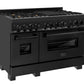 ZLINE Appliance Package - 48 In. Dual Fuel Range, Range Hood, Microwave and Dishwasher in Black Stainless Steel, 4KP-RABRH48-MWDWV
